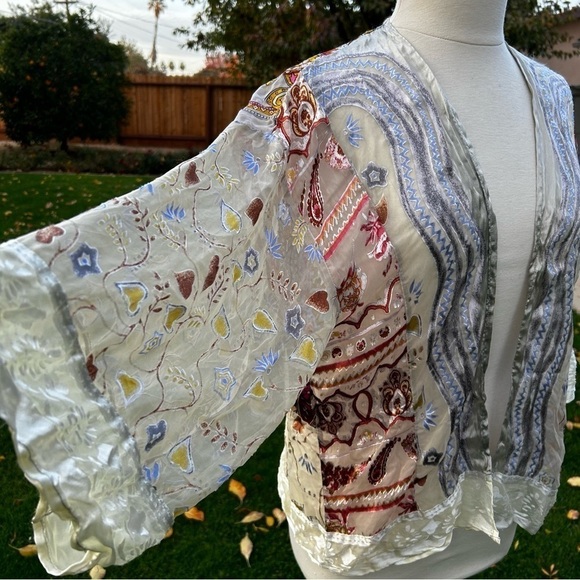 Anthropologie Sheer Paisley Patchwork Kimono - Picture 5 of 13